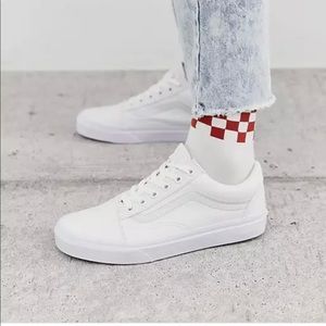 White Old School Vans